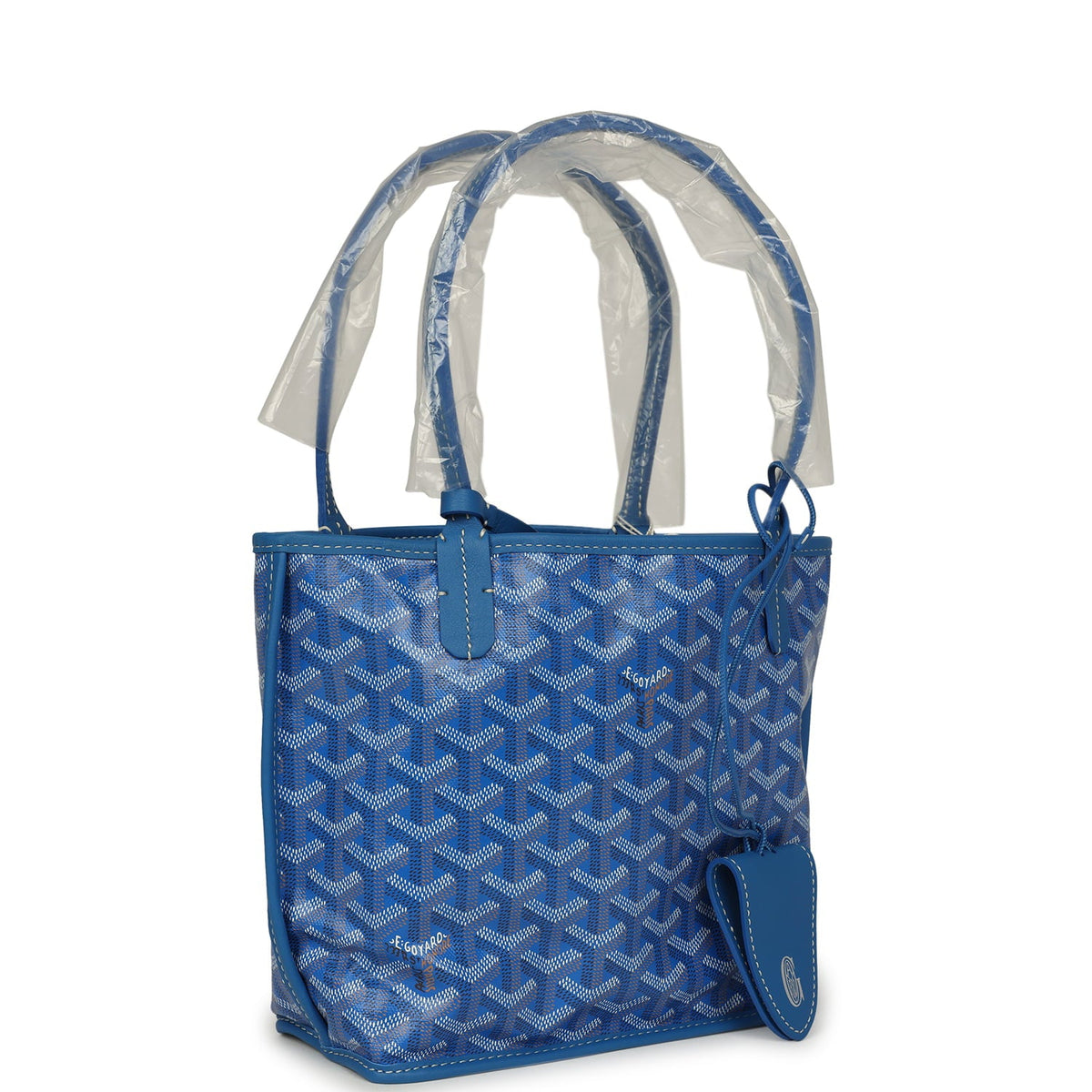 Goyard Goyardine Anjou Sky Blue Mini Bag Palladium Hardware
