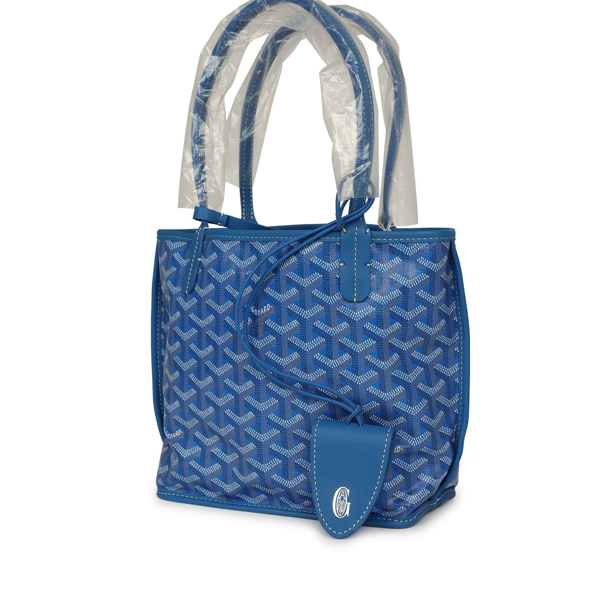 Goyard Goyardine Anjou Sky Blue Mini Bag Palladium Hardware