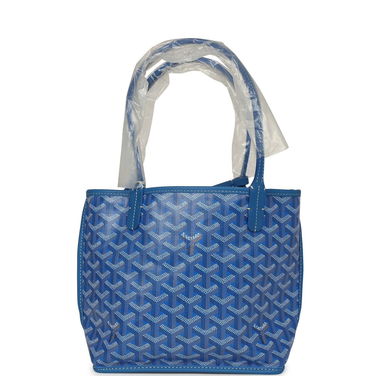Goyard Goyardine Anjou Sky Blue Mini Bag Palladium Hardware
