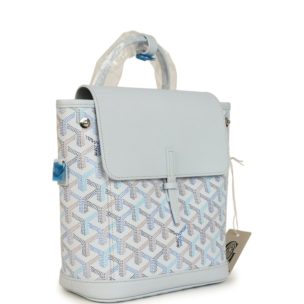 Goyard Goyardine Canvas Polar Blue Mini Alpin Backpack Palladium Hardware