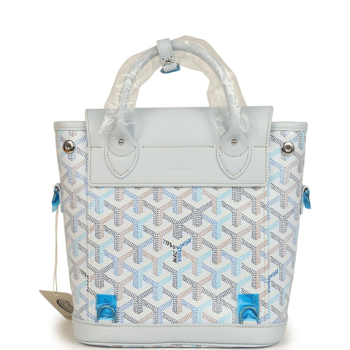 Goyard Goyardine Canvas Polar Blue Mini Alpin Backpack Palladium Hardware