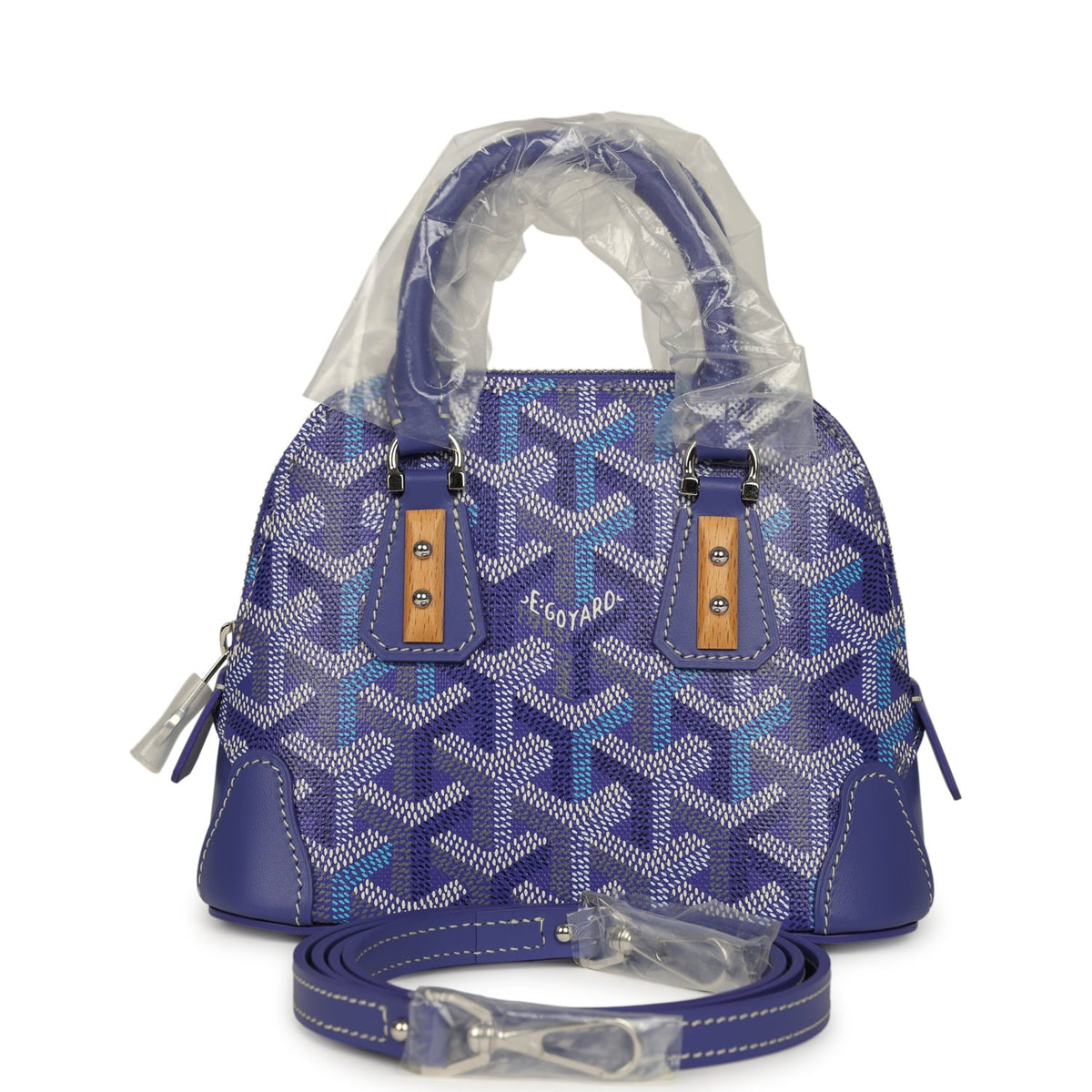 Goyard Goyardine Canvas Blueberry Purple Vendome Nano Bag Palladium Hardware