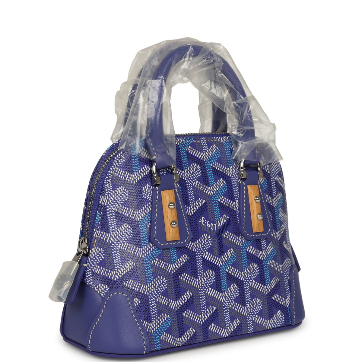 Goyard Goyardine Canvas Blueberry Purple Vendome Nano Bag Palladium Hardware