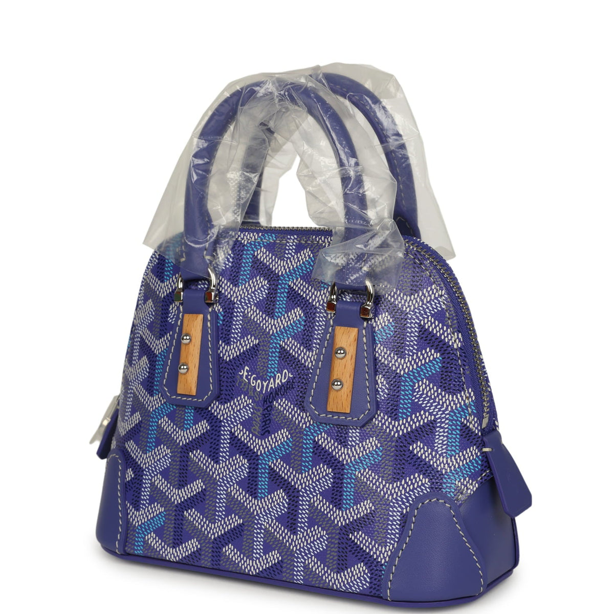 Goyard Goyardine Canvas Blueberry Purple Vendome Nano Bag Palladium Hardware
