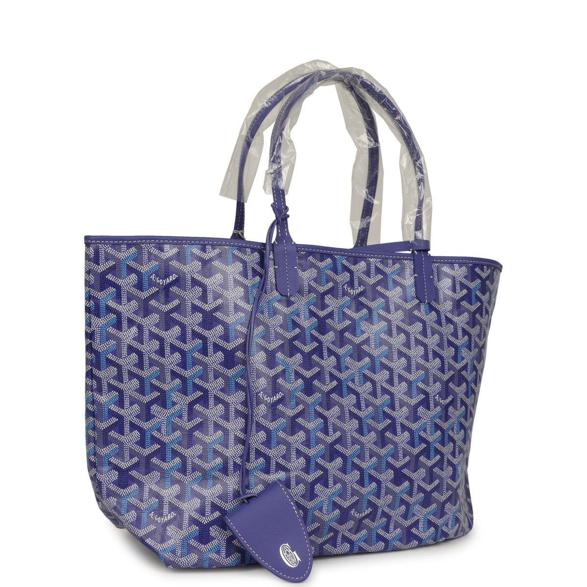 Goyard Goyardine Blueberry Purple Saint Louis PM Tote Palladium Hardware