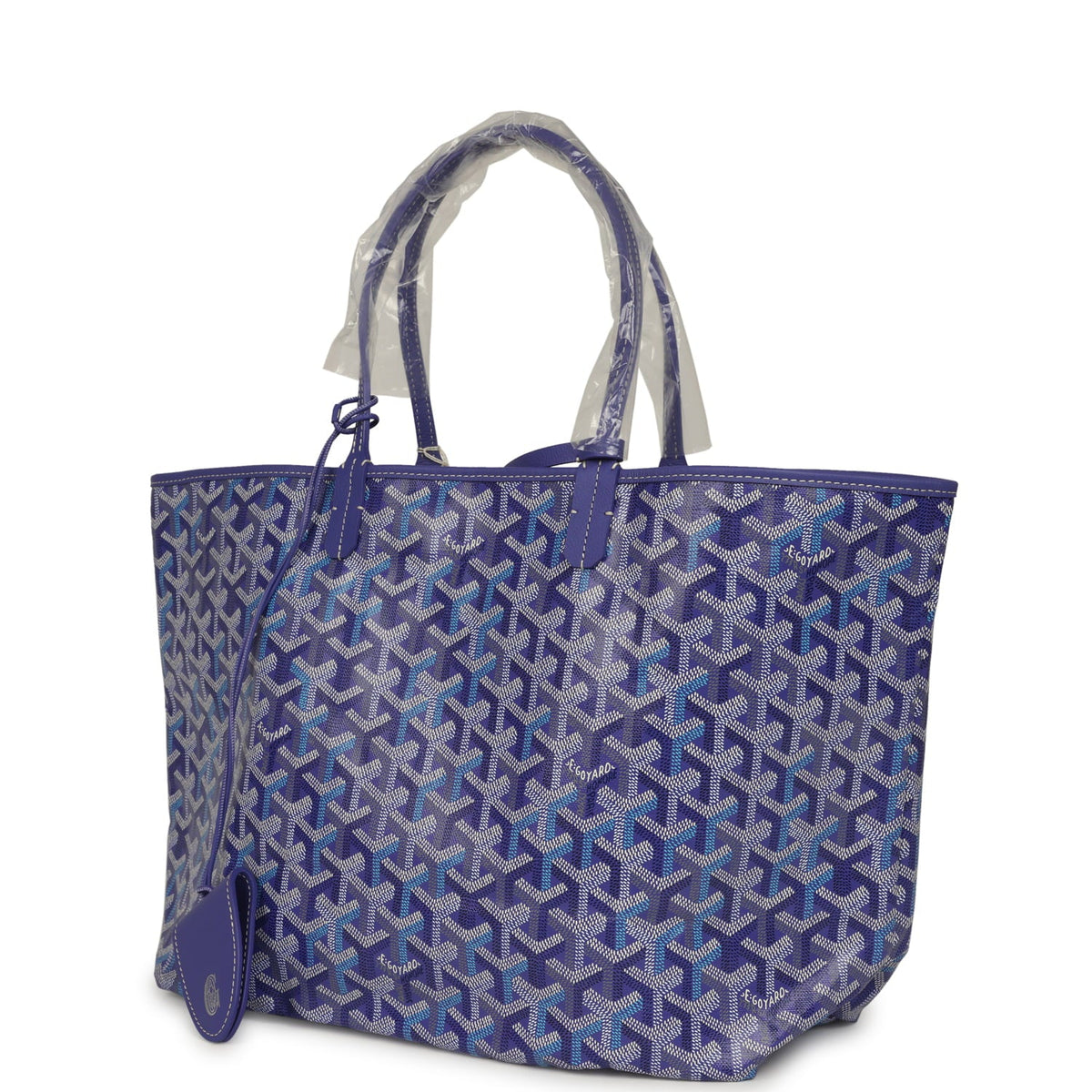 Goyard Goyardine Blueberry Purple Saint Louis PM Tote Palladium Hardware