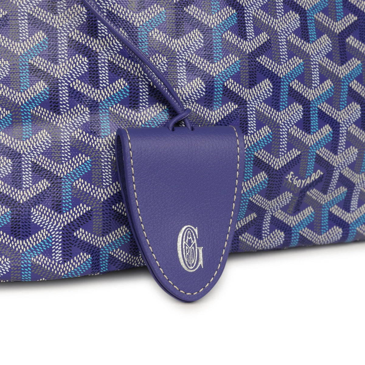 Goyard Goyardine Blueberry Purple Saint Louis PM Tote Palladium Hardware