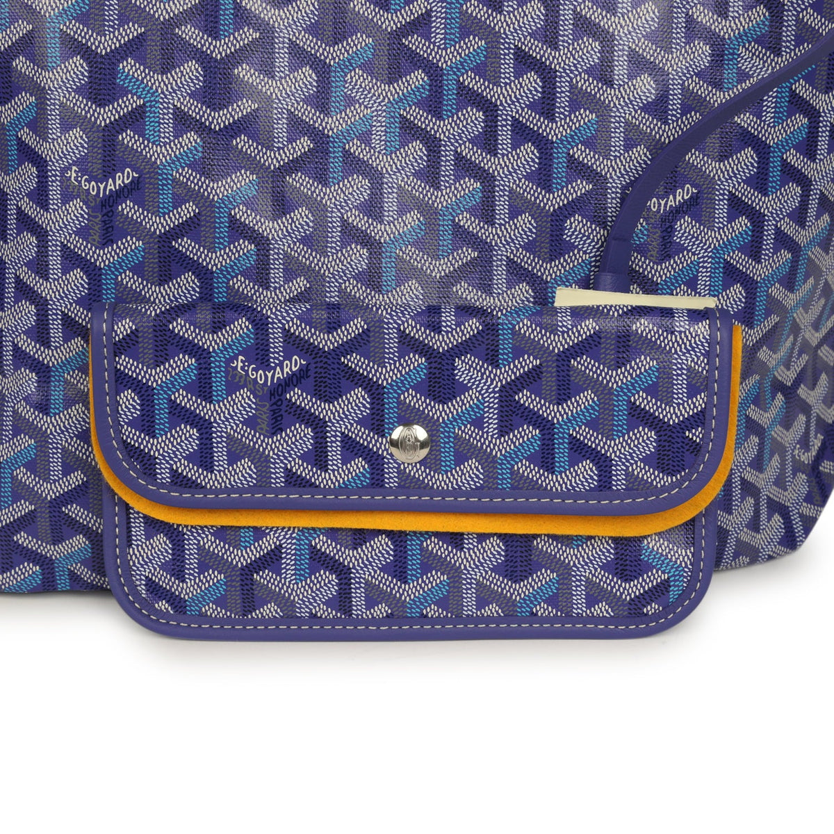 Goyard Goyardine Blueberry Purple Saint Louis PM Tote Palladium Hardware