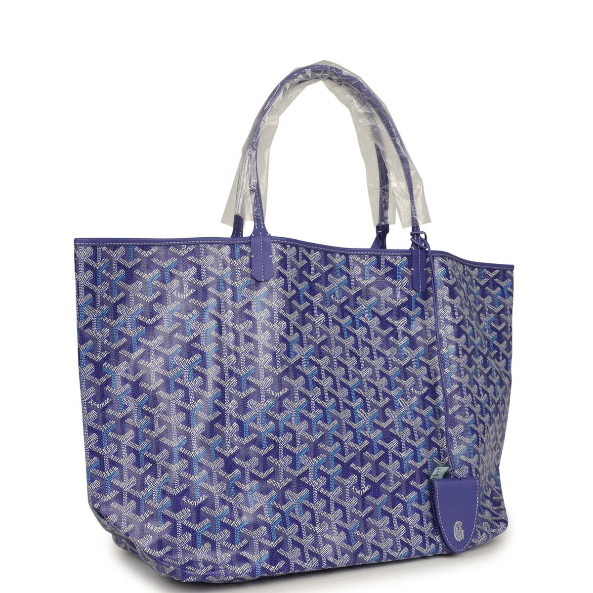 Goyard Goyardine Blueberry Purple Saint Louis GM Tote Palladium Hardware