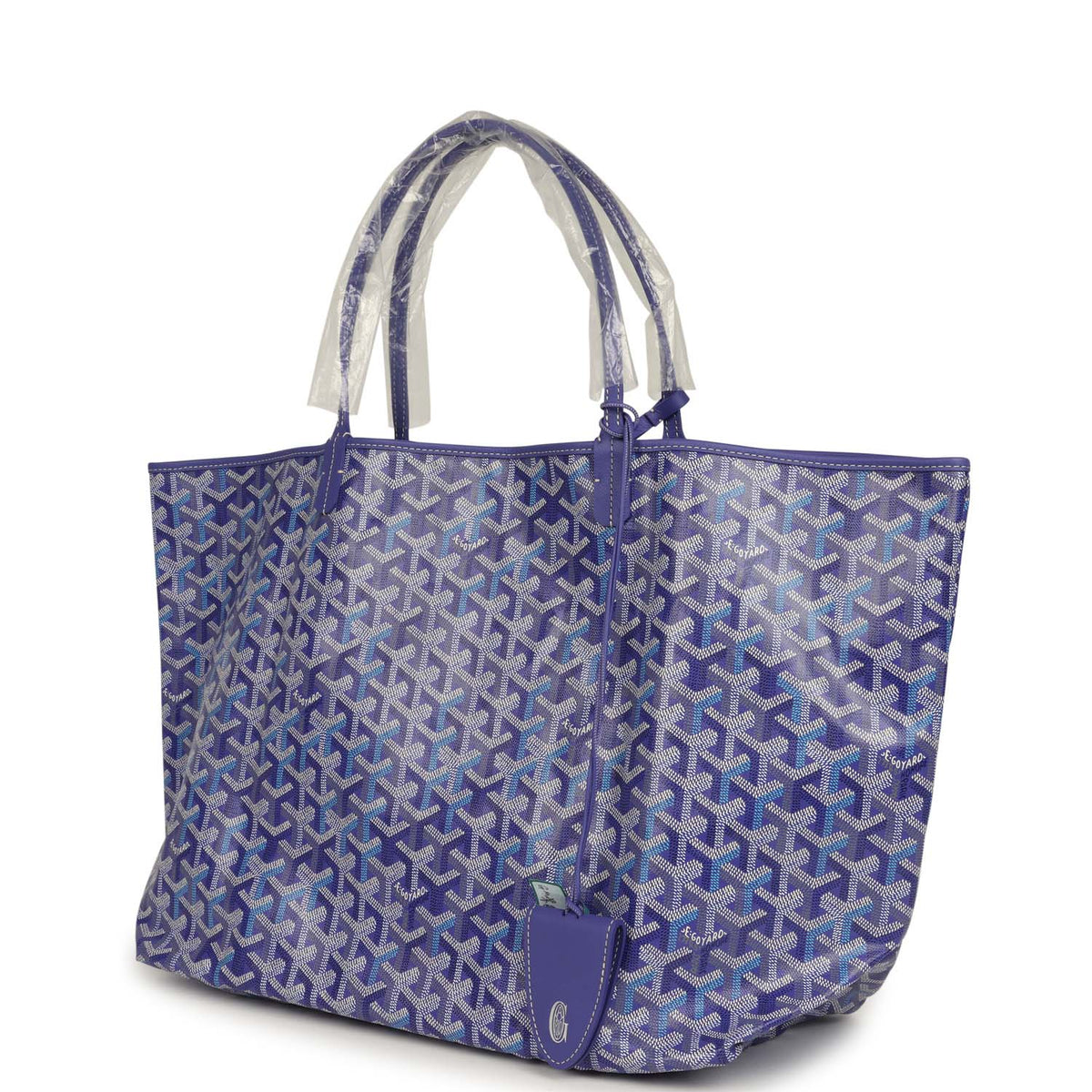 Goyard Goyardine Blueberry Purple Saint Louis GM Tote Palladium Hardware