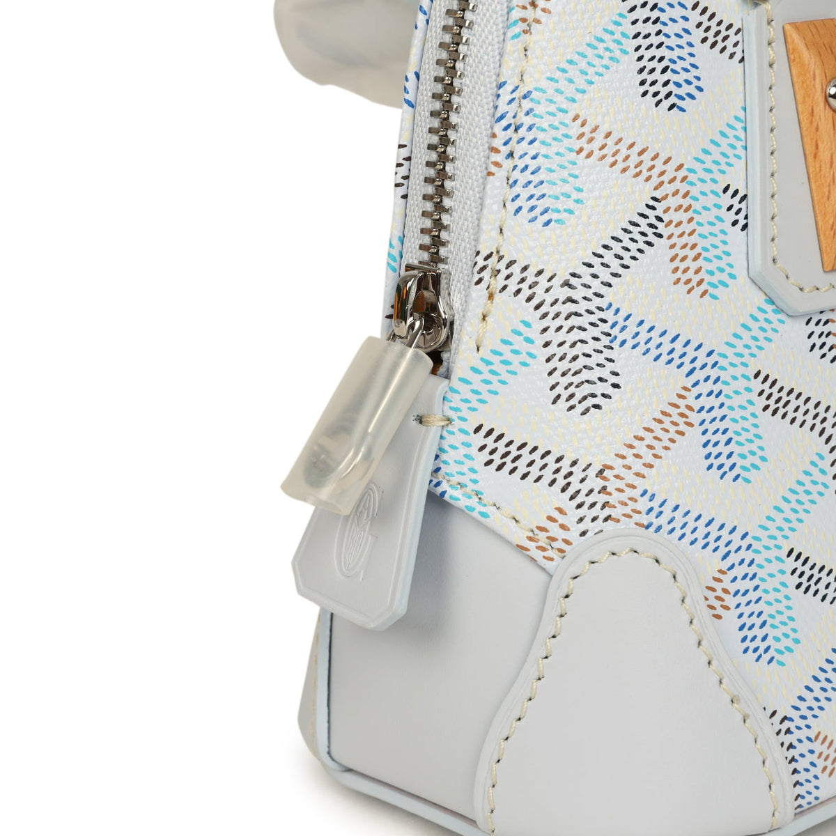 Goyard Goyardine Canvas Polar Blue Vendome Nano Bag Palladium Hardware
