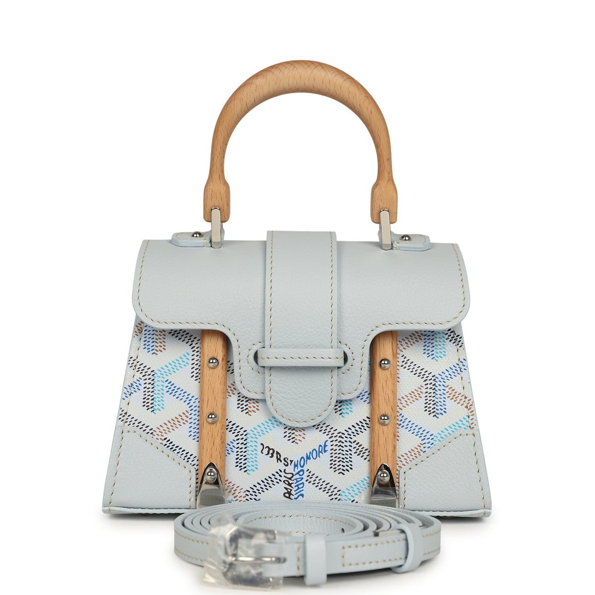 Goyard Goyardine Canvas Polar Blue Saigon Structure Nano Palladium Hardware