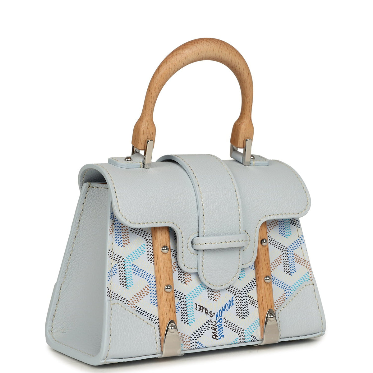 Goyard Goyardine Canvas Polar Blue Saigon Structure Nano Palladium Hardware