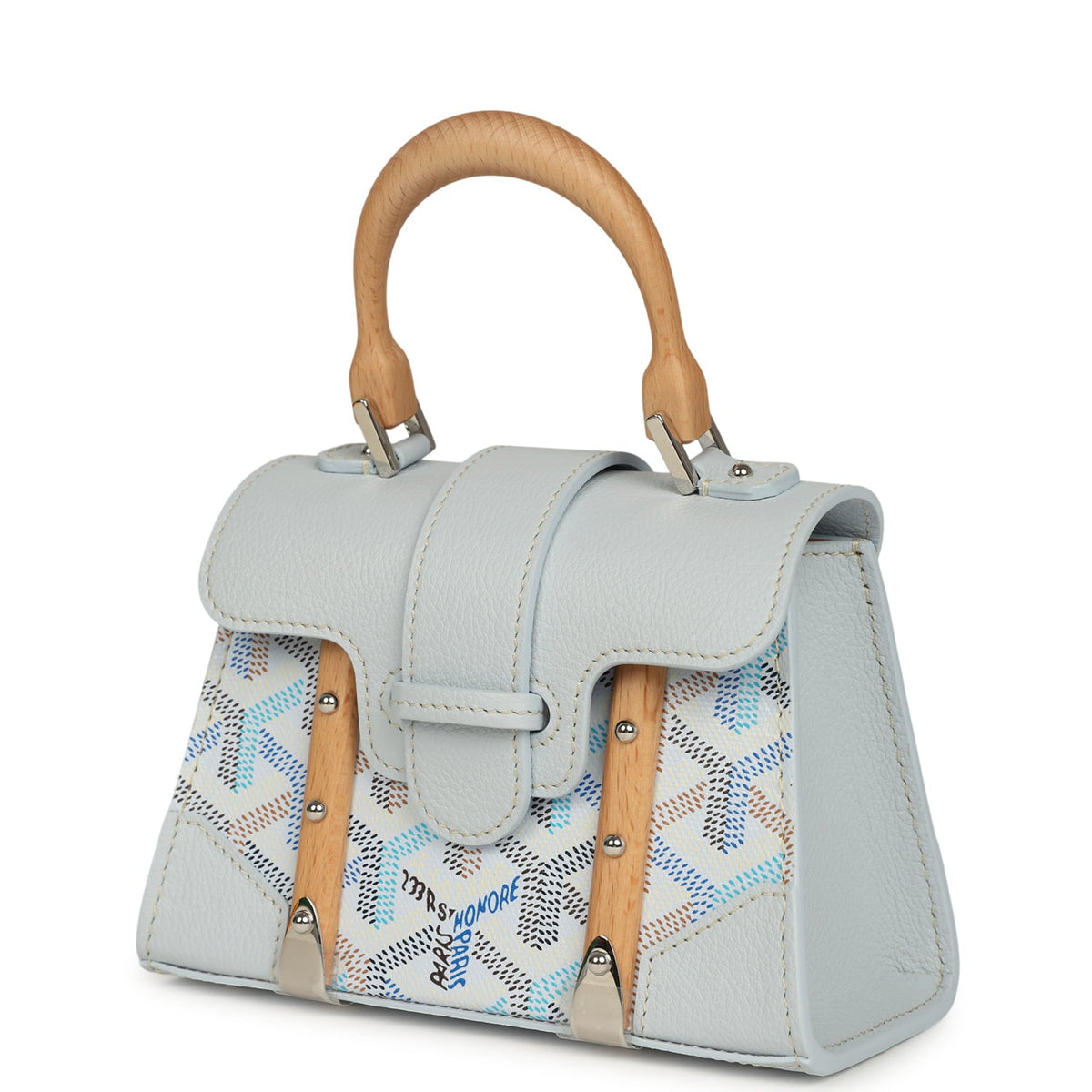 Goyard Goyardine Canvas Polar Blue Saigon Structure Nano Palladium Hardware