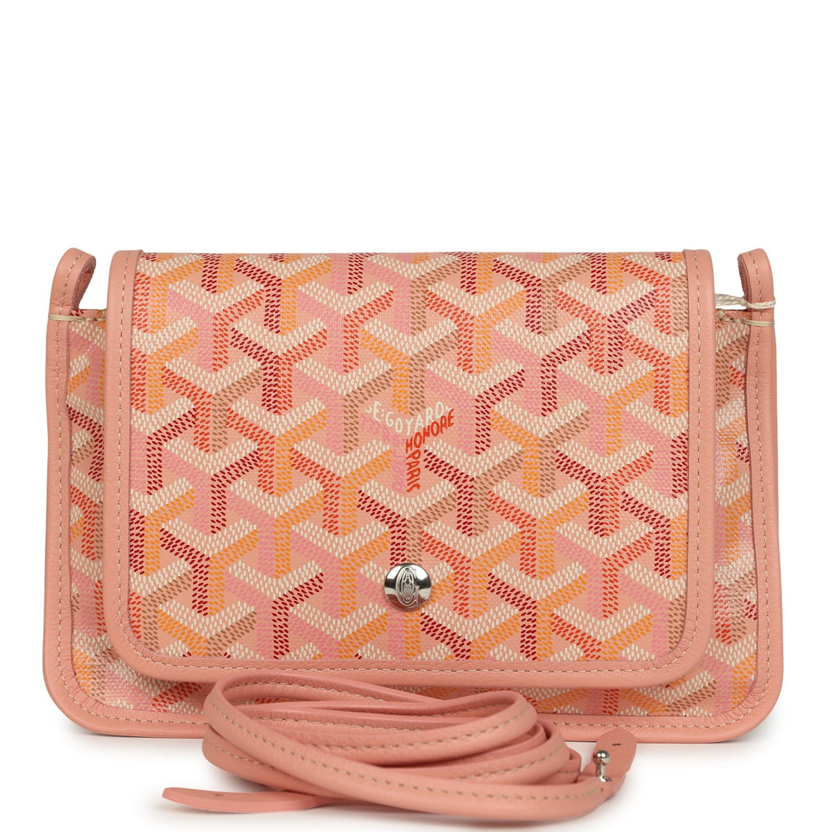 Goyard Plumet Pocket Wallet Powder Pink Goyardine Palladium Hardware