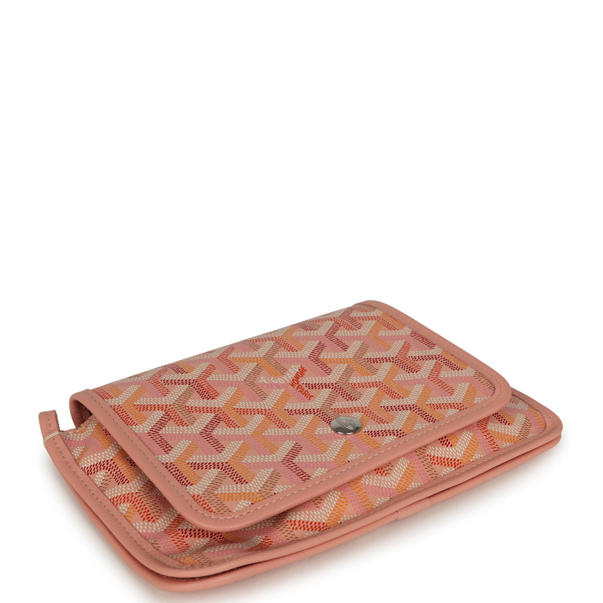 Goyard Plumet Pocket Wallet Powder Pink Goyardine Palladium Hardware