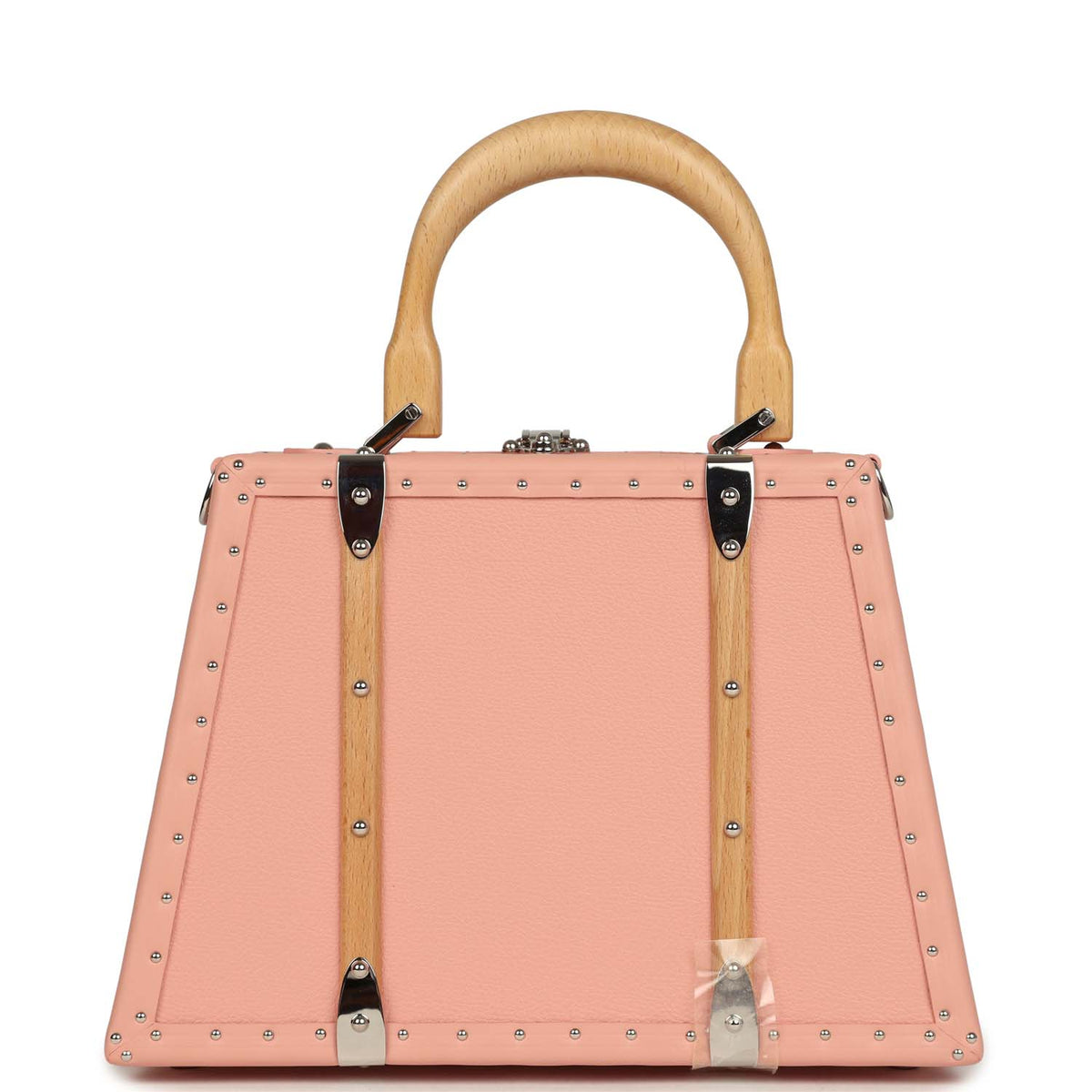 Goyard Goyardine Canvas Saigon Mini Marquetry Trunk Bag Powder Pink Chevroches Calfskin Palladium Hardware