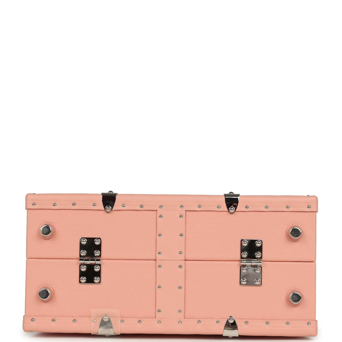 Goyard Goyardine Canvas Saigon Mini Marquetry Trunk Bag Powder Pink Chevroches Calfskin Palladium Hardware