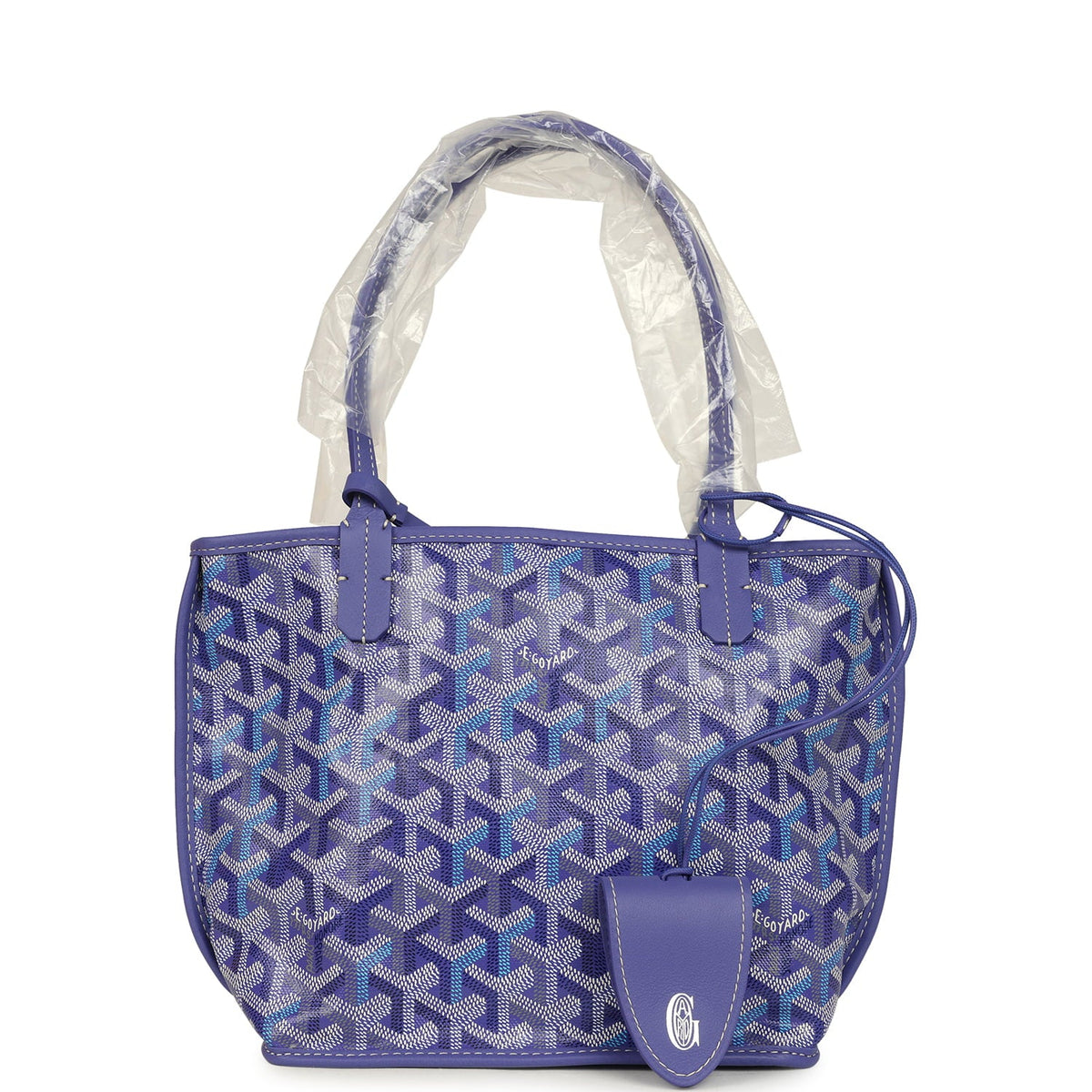 Goyard Goyardine Anjou Blueberry Purple Mini Bag Palladium Hardware