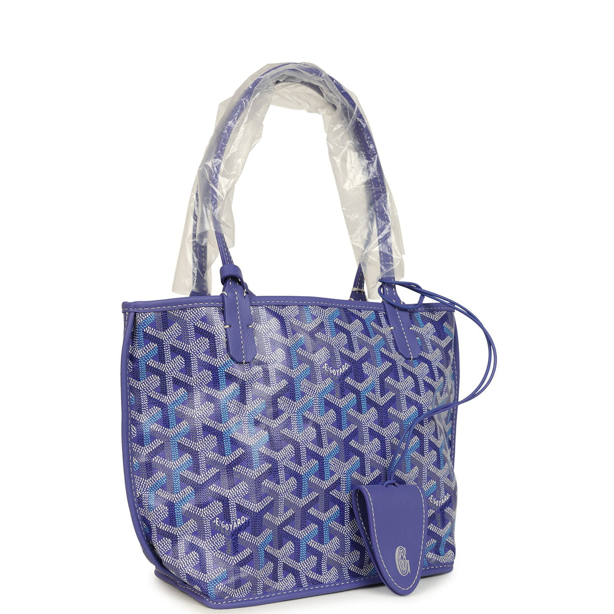Goyard Goyardine Anjou Blueberry Purple Mini Bag Palladium Hardware