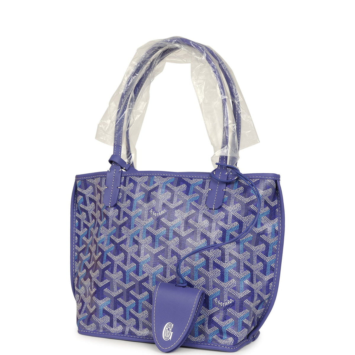 Goyard Goyardine Anjou Blueberry Purple Mini Bag Palladium Hardware