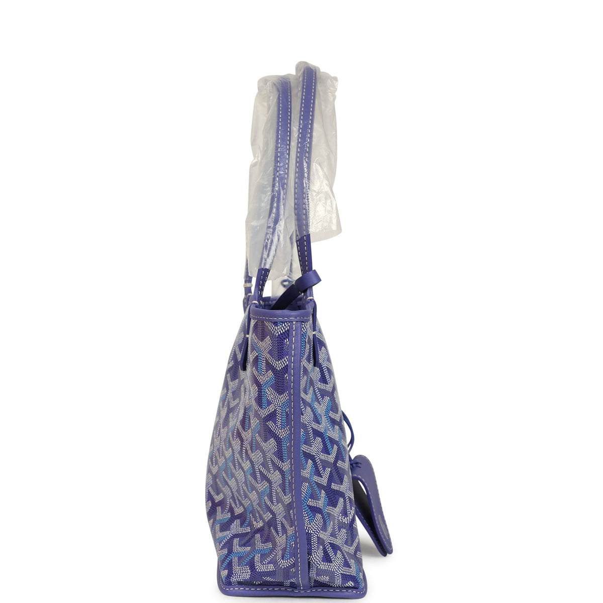 Goyard Goyardine Anjou Blueberry Purple Mini Bag Palladium Hardware