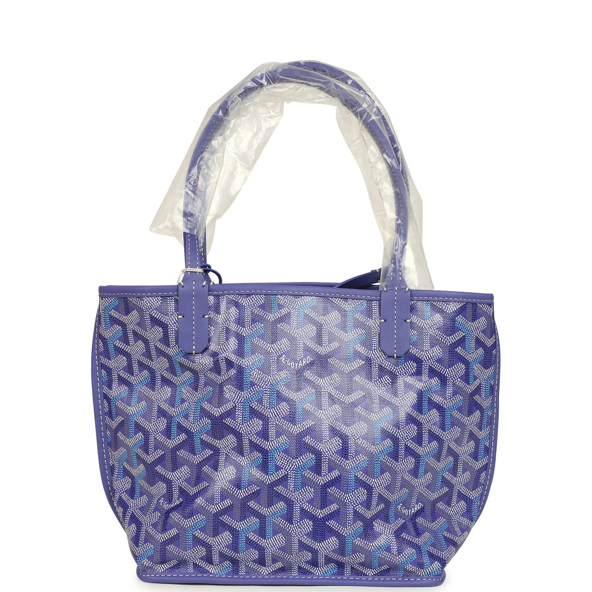 Goyard Goyardine Anjou Blueberry Purple Mini Bag Palladium Hardware