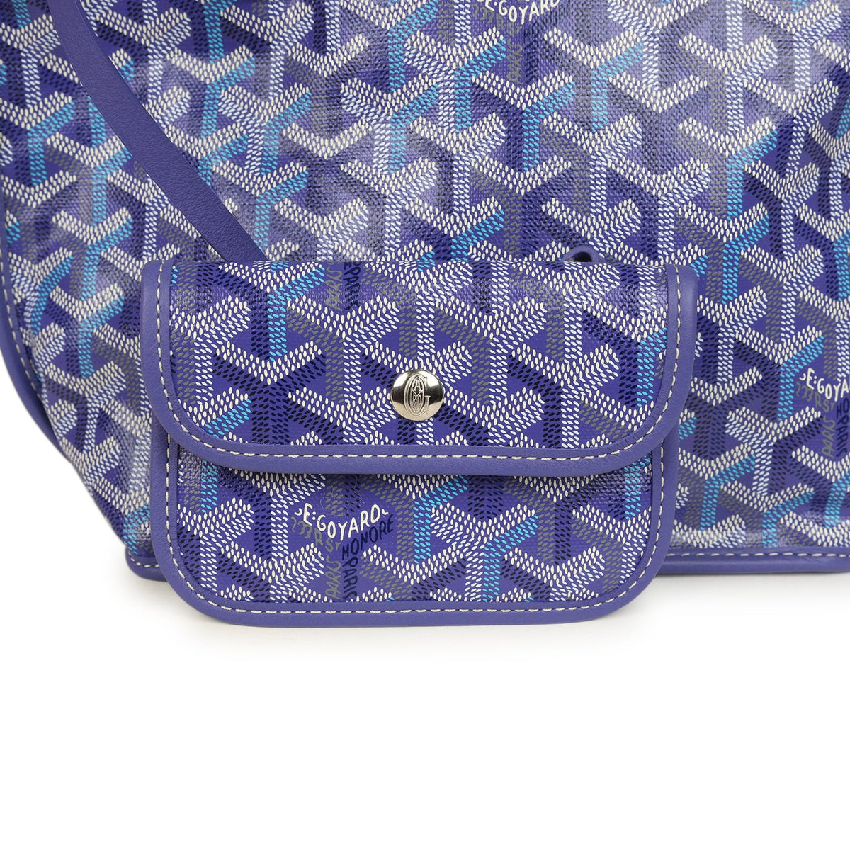 Goyard Goyardine Anjou Blueberry Purple Mini Bag Palladium Hardware