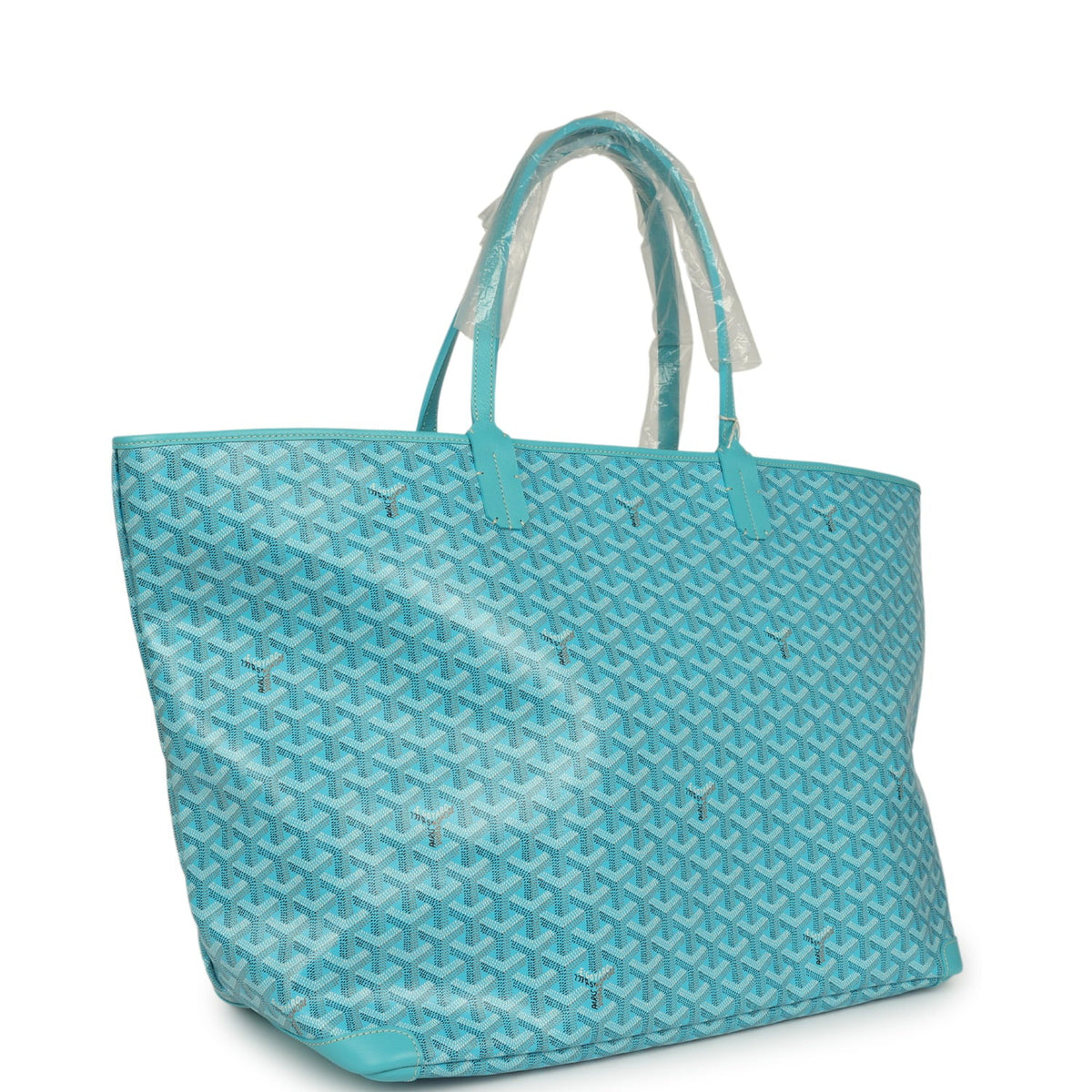 Goyard Goyardine Canvas Turquoise Artois GM Tote Palladium Hardware