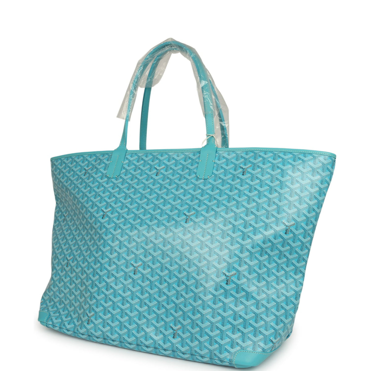Goyard Goyardine Canvas Turquoise Artois GM Tote Palladium Hardware