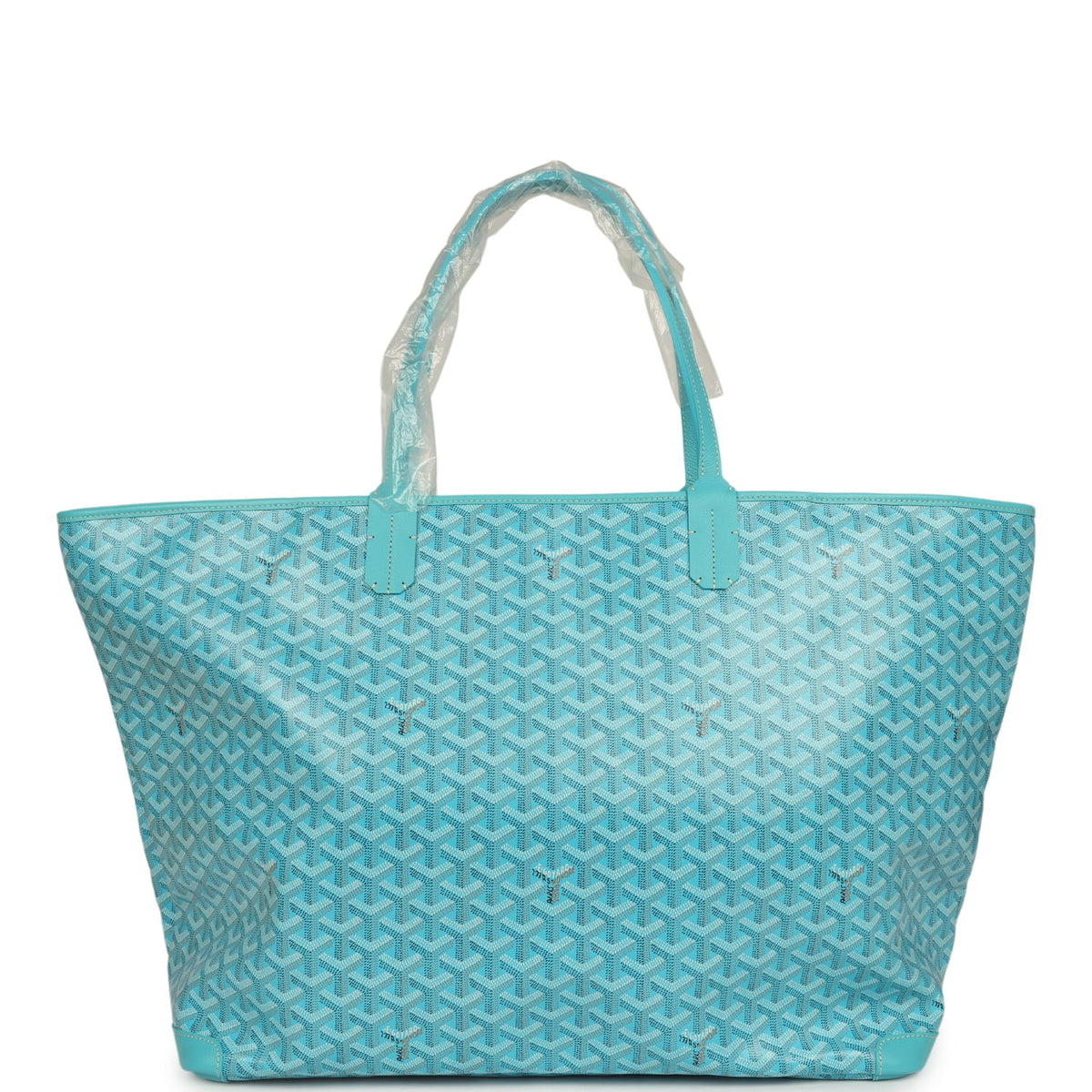 Goyard Goyardine Canvas Turquoise Artois GM Tote Palladium Hardware