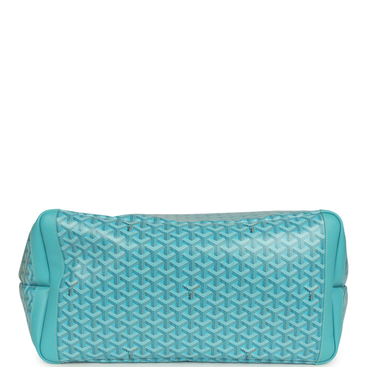 Goyard Goyardine Canvas Turquoise Artois GM Tote Palladium Hardware
