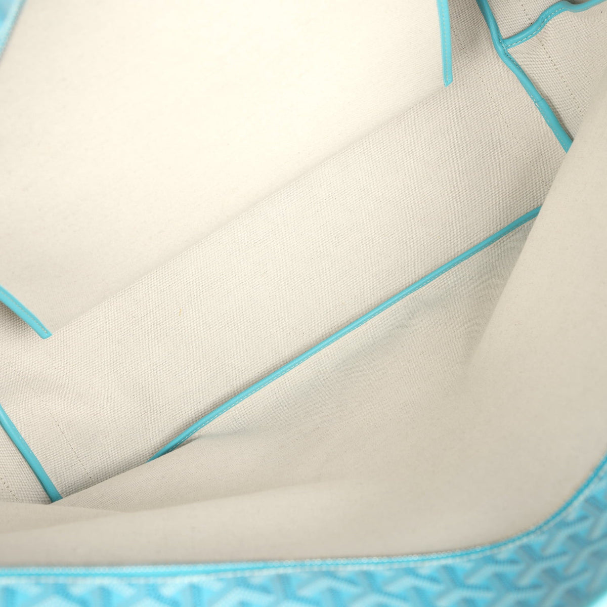 Goyard Goyardine Canvas Turquoise Artois GM Tote Palladium Hardware