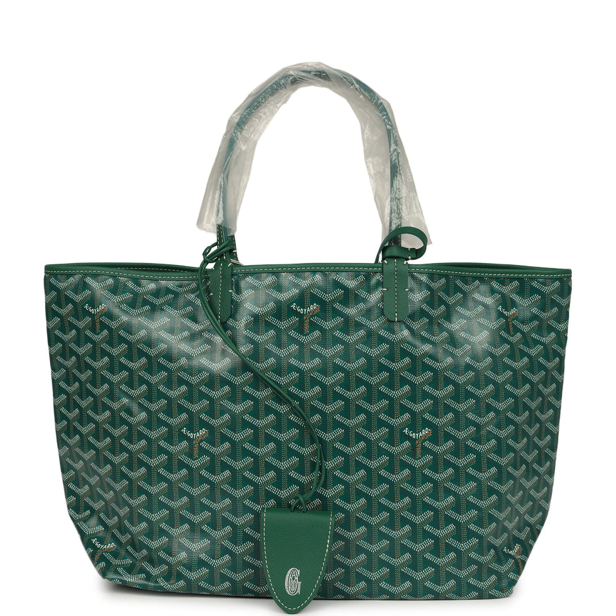 Goyard Goyardine Green Saint Louis PM Tote Bag Palladium Hardware