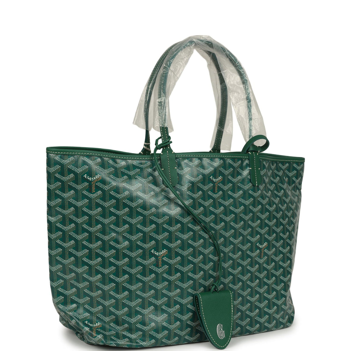 Goyard Goyardine Green Saint Louis PM Tote Bag Palladium Hardware