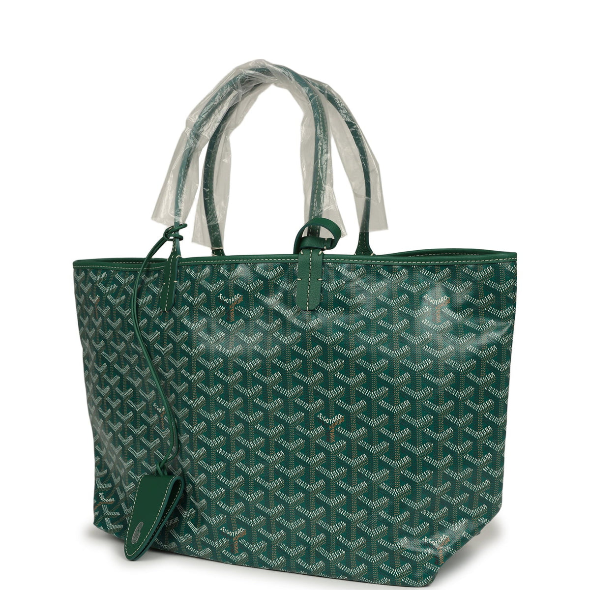 Goyard Goyardine Green Saint Louis PM Tote Bag Palladium Hardware