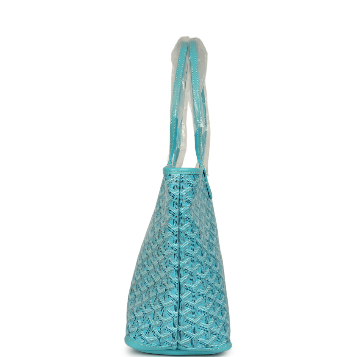 Goyard Goyardine Canvas Turquoise Artois PM Tote Palladium Hardware
