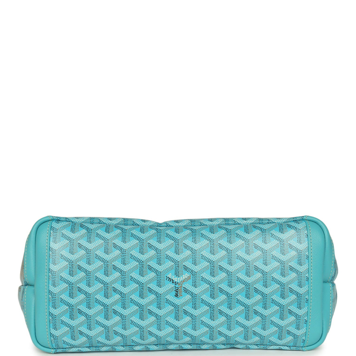 Goyard Goyardine Canvas Turquoise Artois PM Tote Palladium Hardware