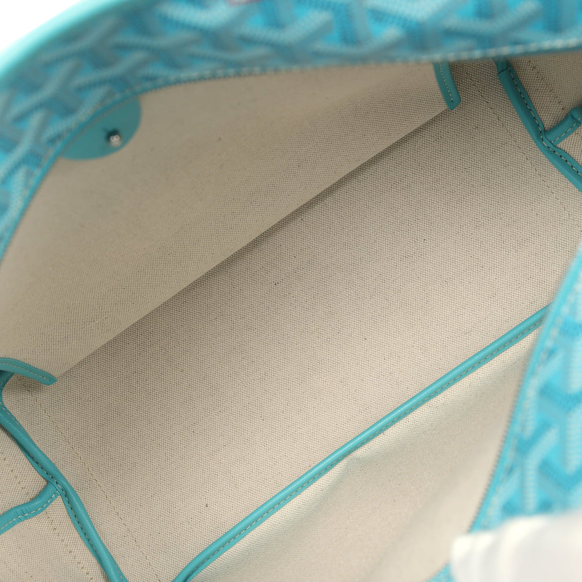 Goyard Goyardine Canvas Turquoise Artois PM Tote Palladium Hardware