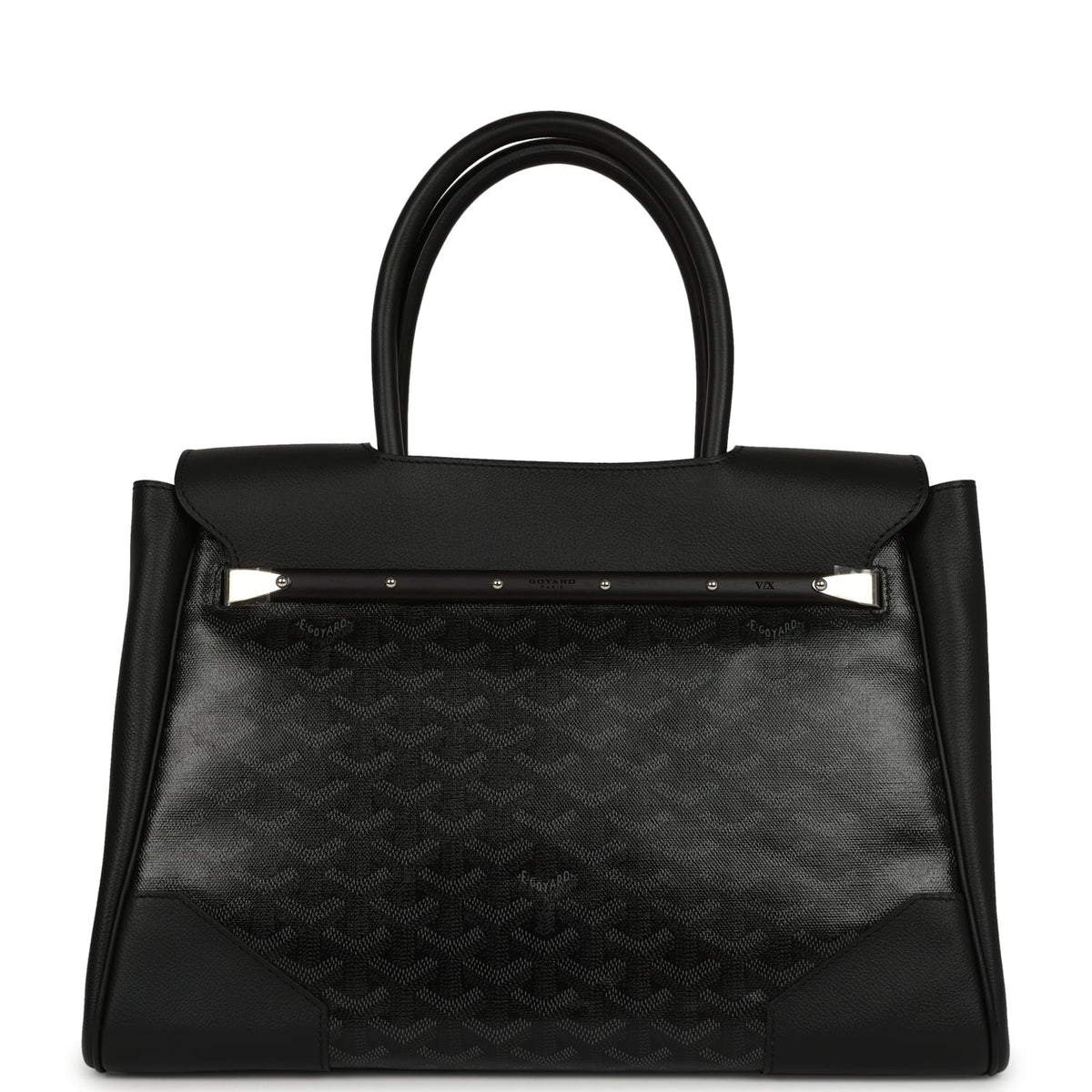 Goyard Saigon Tote "Charismatic Chevron" Jet Black Multicolored Goyardine Canvas Palladium Hardware