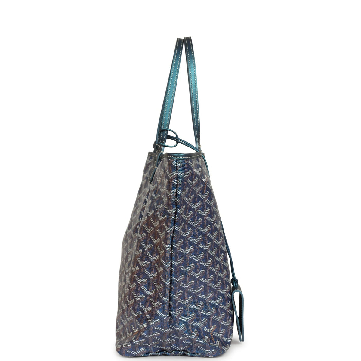 Goyard Goyardine Pearly Blue Saint Louis PM Tote Bag Palladium Hardware