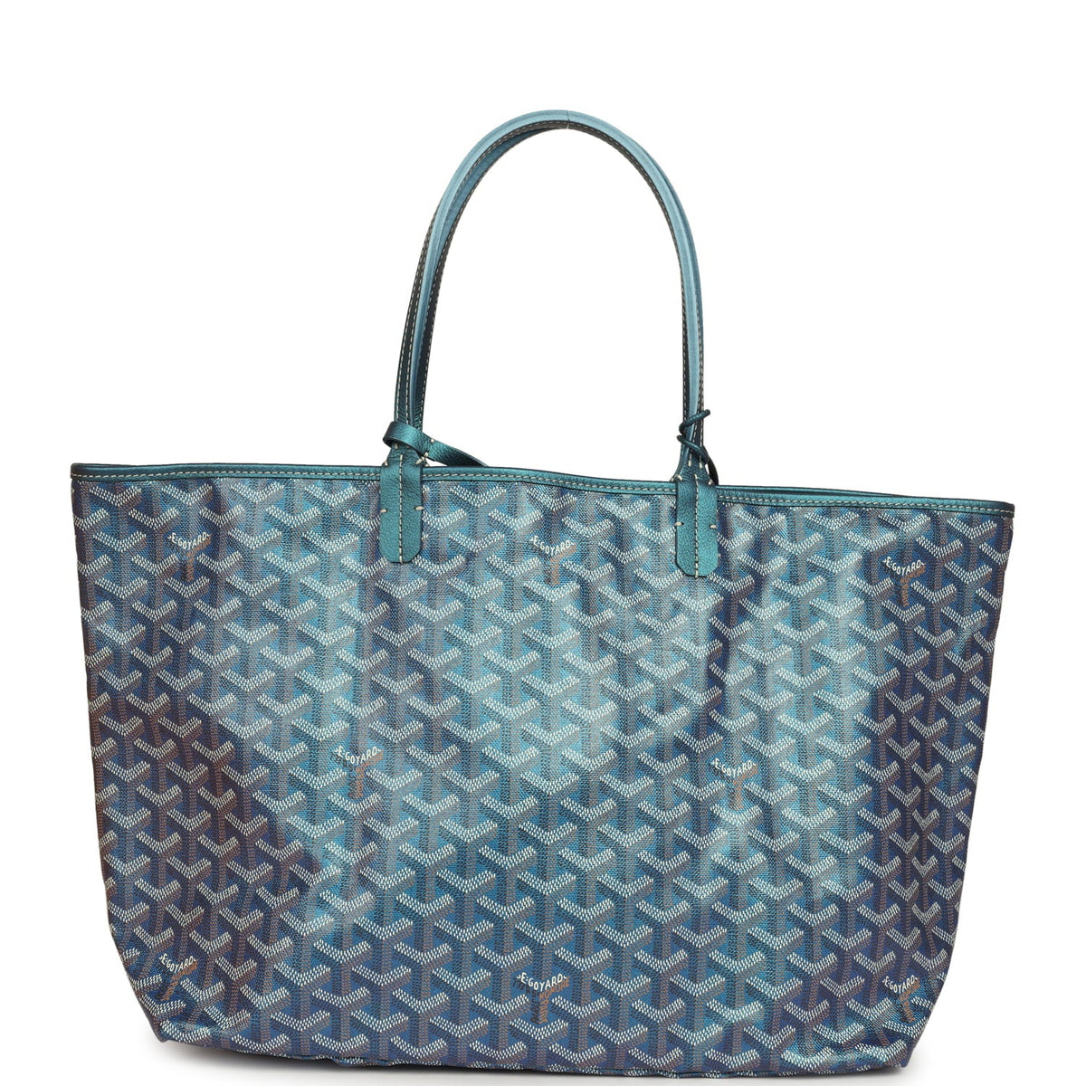 Goyard Goyardine Pearly Blue Saint Louis PM Tote Bag Palladium Hardware