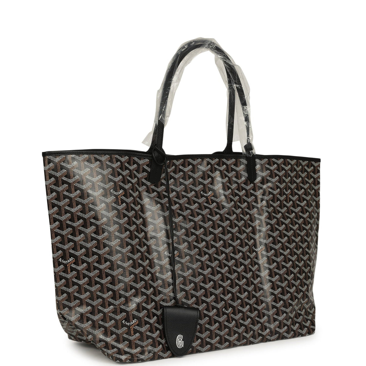 Goyard Goyardine Black Saint Louis GM Tote Bag Palladium Hardware