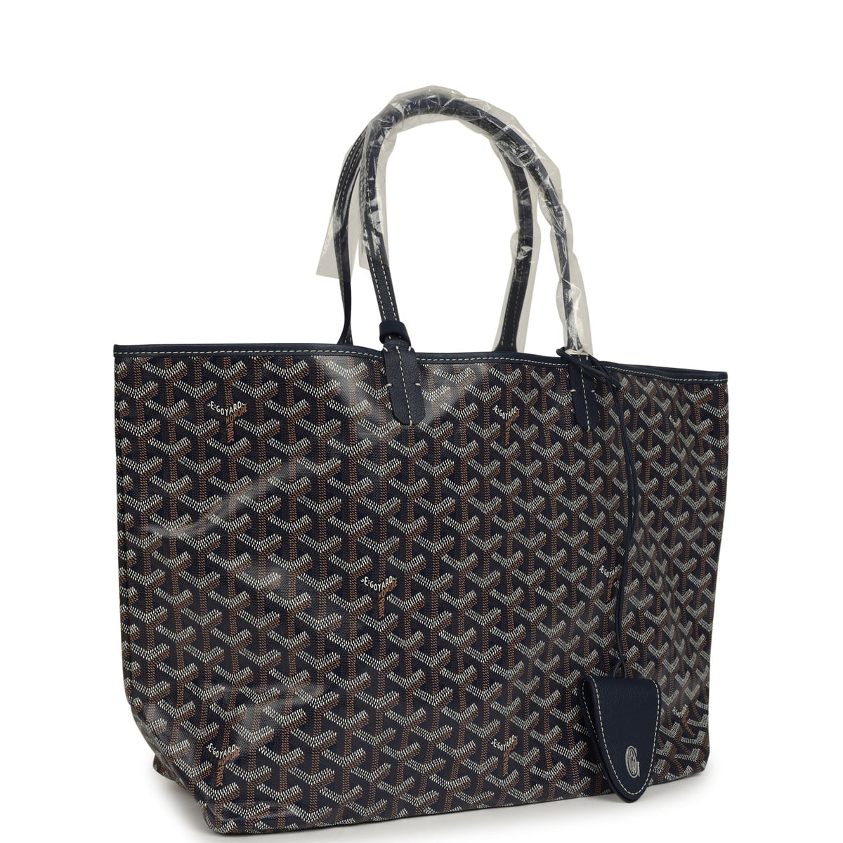 Goyard Goyardine Navy Saint Louis PM Tote Bag Palladium Hardware