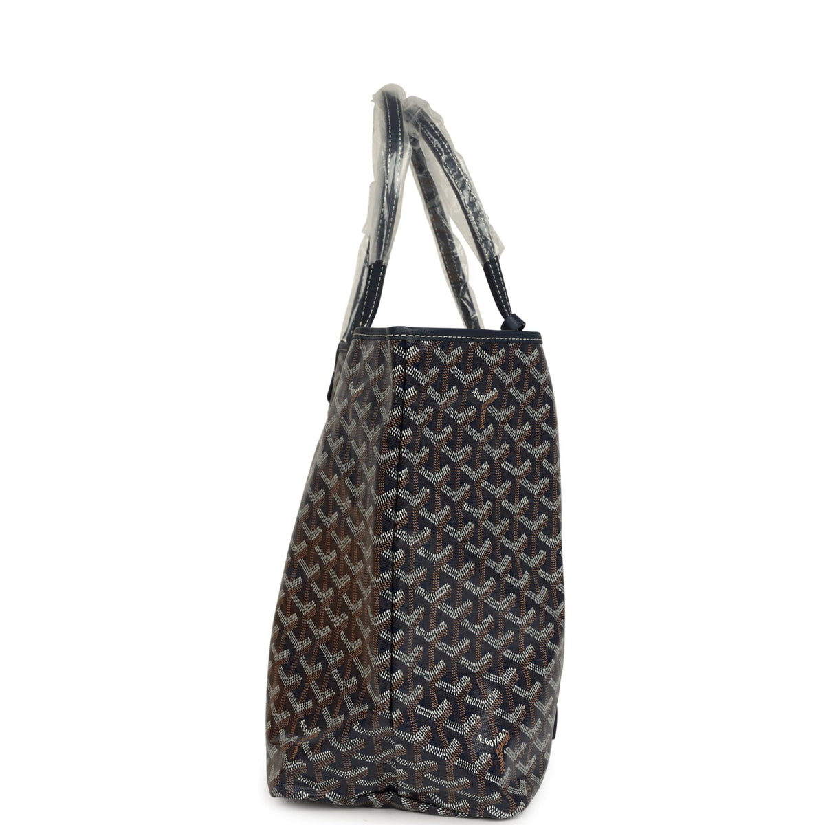 Goyard Goyardine Navy Saint Louis PM Tote Bag Palladium Hardware