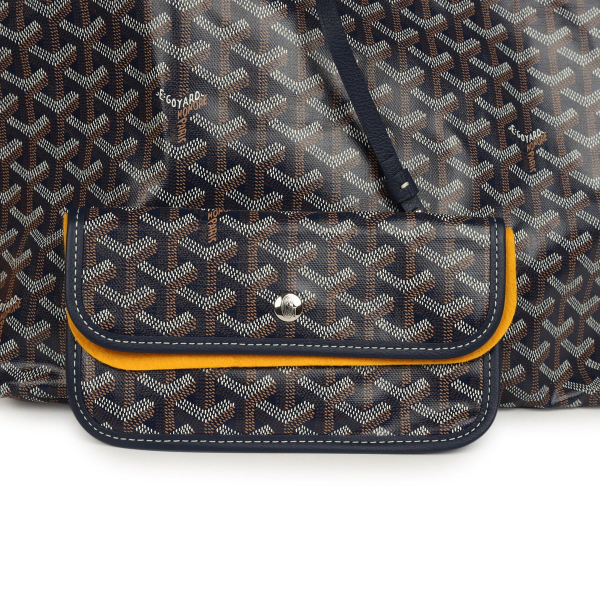 Goyard Goyardine Navy Saint Louis PM Tote Bag Palladium Hardware