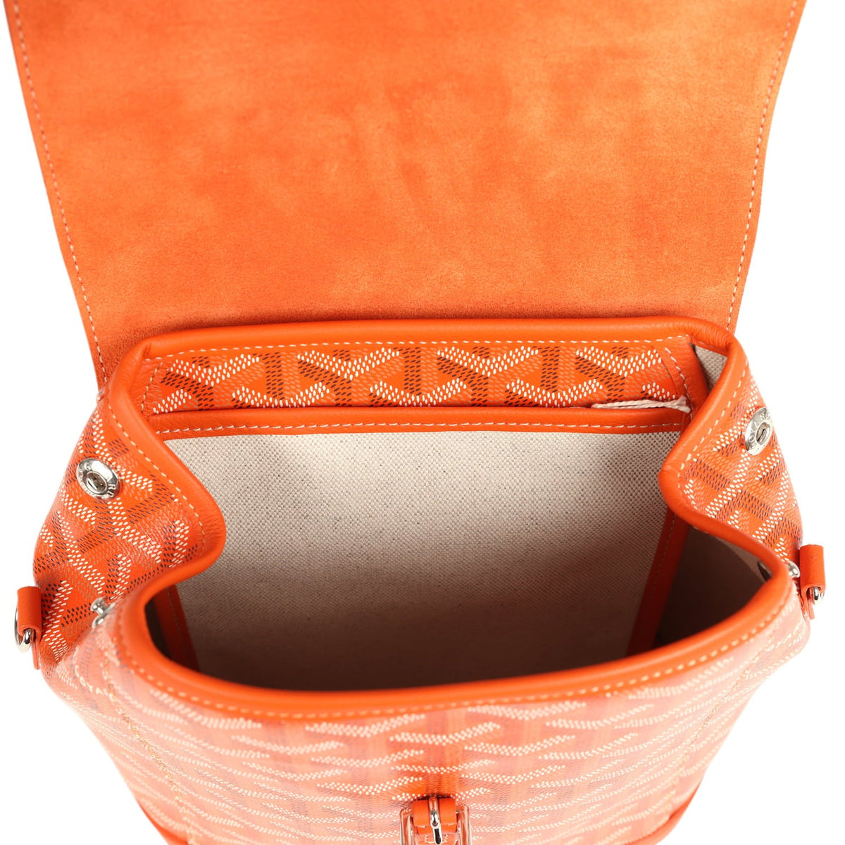 Goyard Goyardine Canvas Orange Mini Alpin Backpack Palladium Hardware