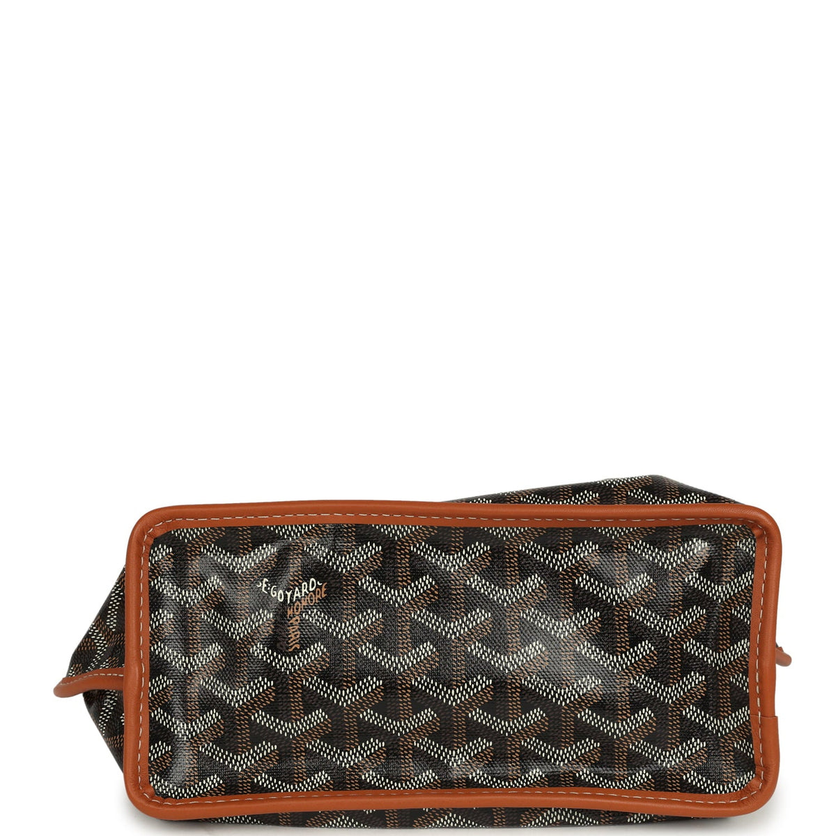 Goyard Goyardine Black, Brown Anjou Mini Tote Palladium Hardware