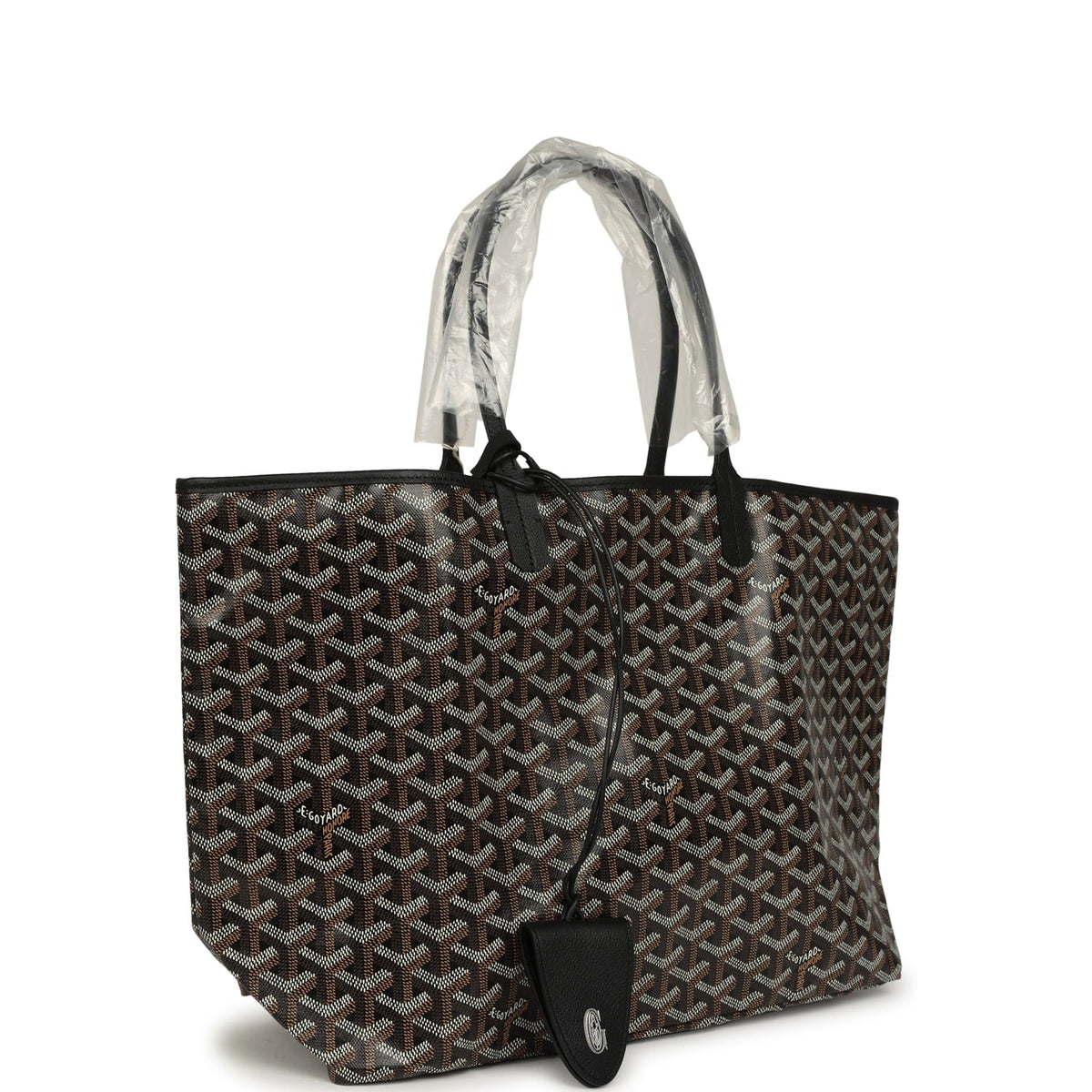 Goyard Goyardine Black Saint Louis PM Tote Bag Palladium Hardware