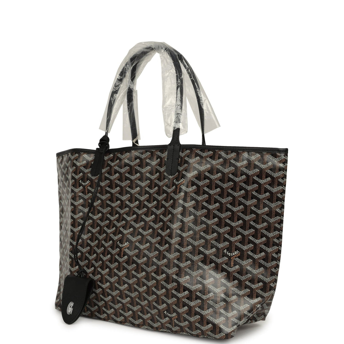 Goyard Goyardine Black Saint Louis PM Tote Bag Palladium Hardware